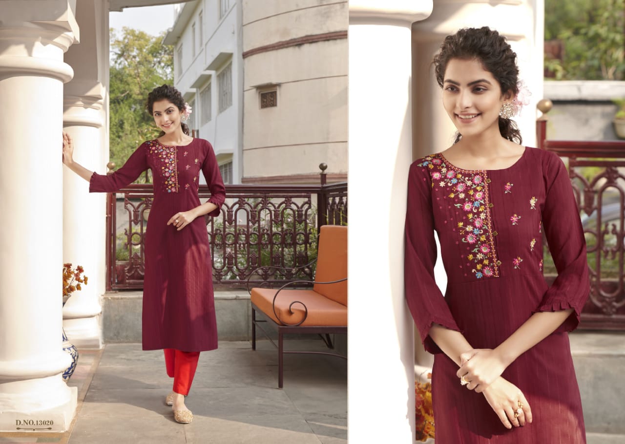 kalaroop by kajree pili vol 5 fancy lining attractive look kurti catalog