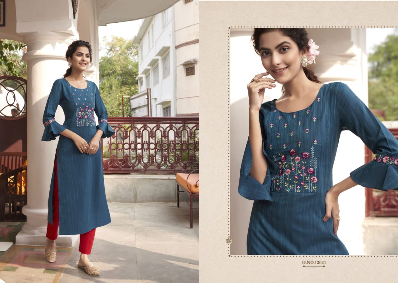 kalaroop by kajree pili vol 5 fancy lining attractive look kurti catalog