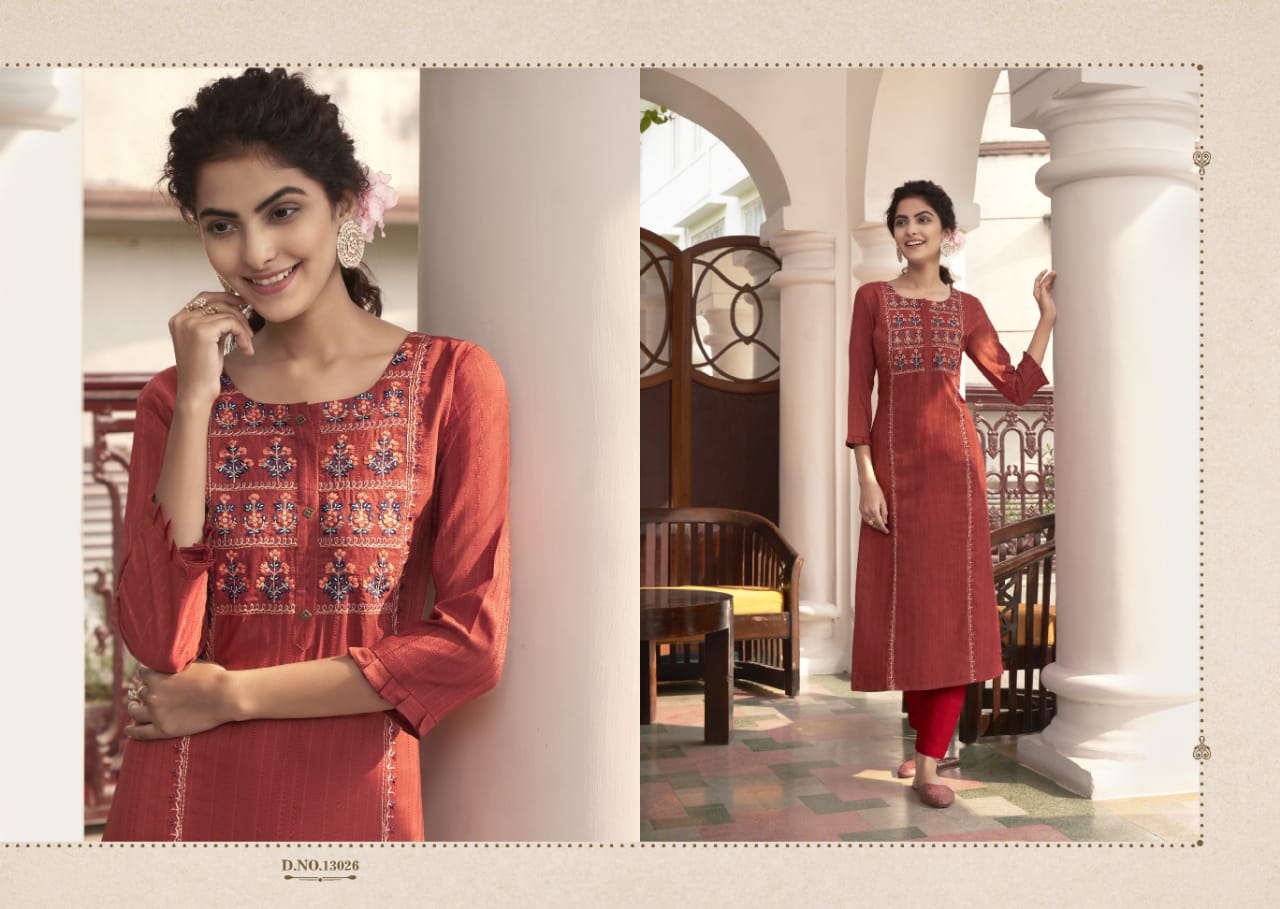 kalaroop by kajree pili vol 5 fancy lining attractive look kurti catalog