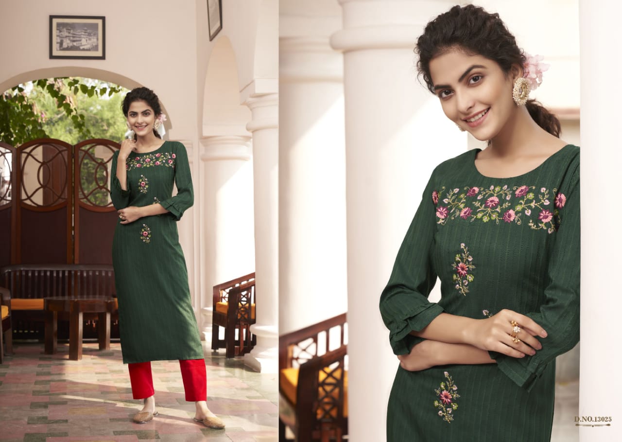 kalaroop by kajree pili vol 5 fancy lining attractive look kurti catalog