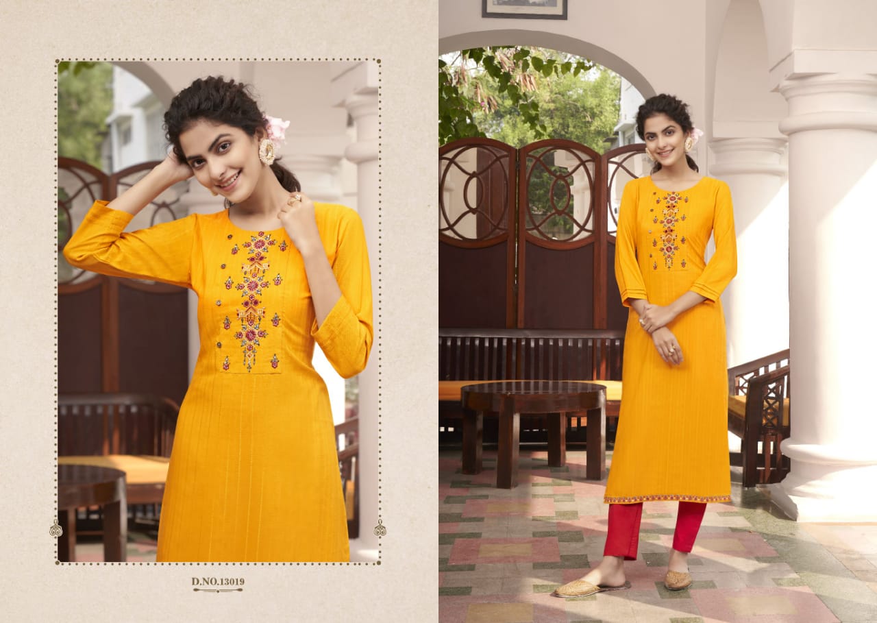 kalaroop by kajree pili vol 5 fancy lining attractive look kurti catalog