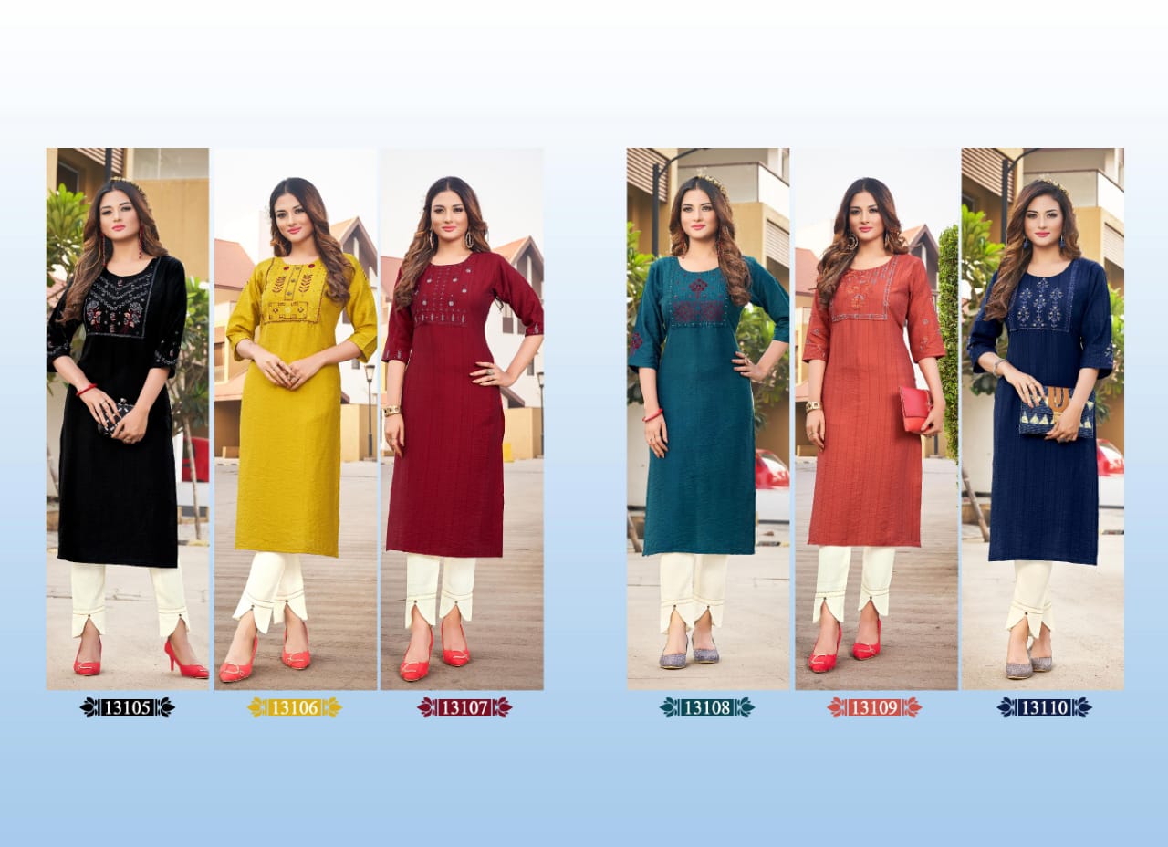 kalaroop by kajree score rayon attractive kurti catalog