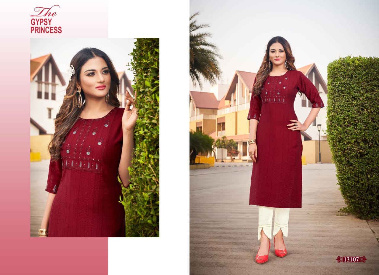 kalaroop by kajree score rayon attractive kurti catalog