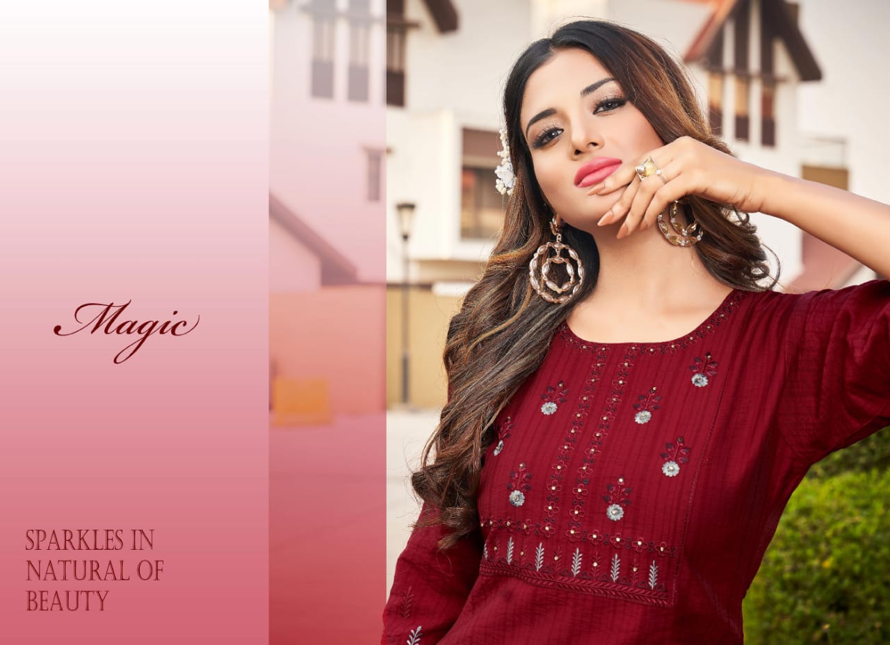 kalaroop by kajree score rayon attractive kurti catalog