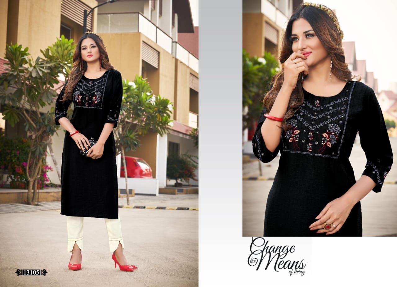 kalaroop by kajree score rayon attractive kurti catalog