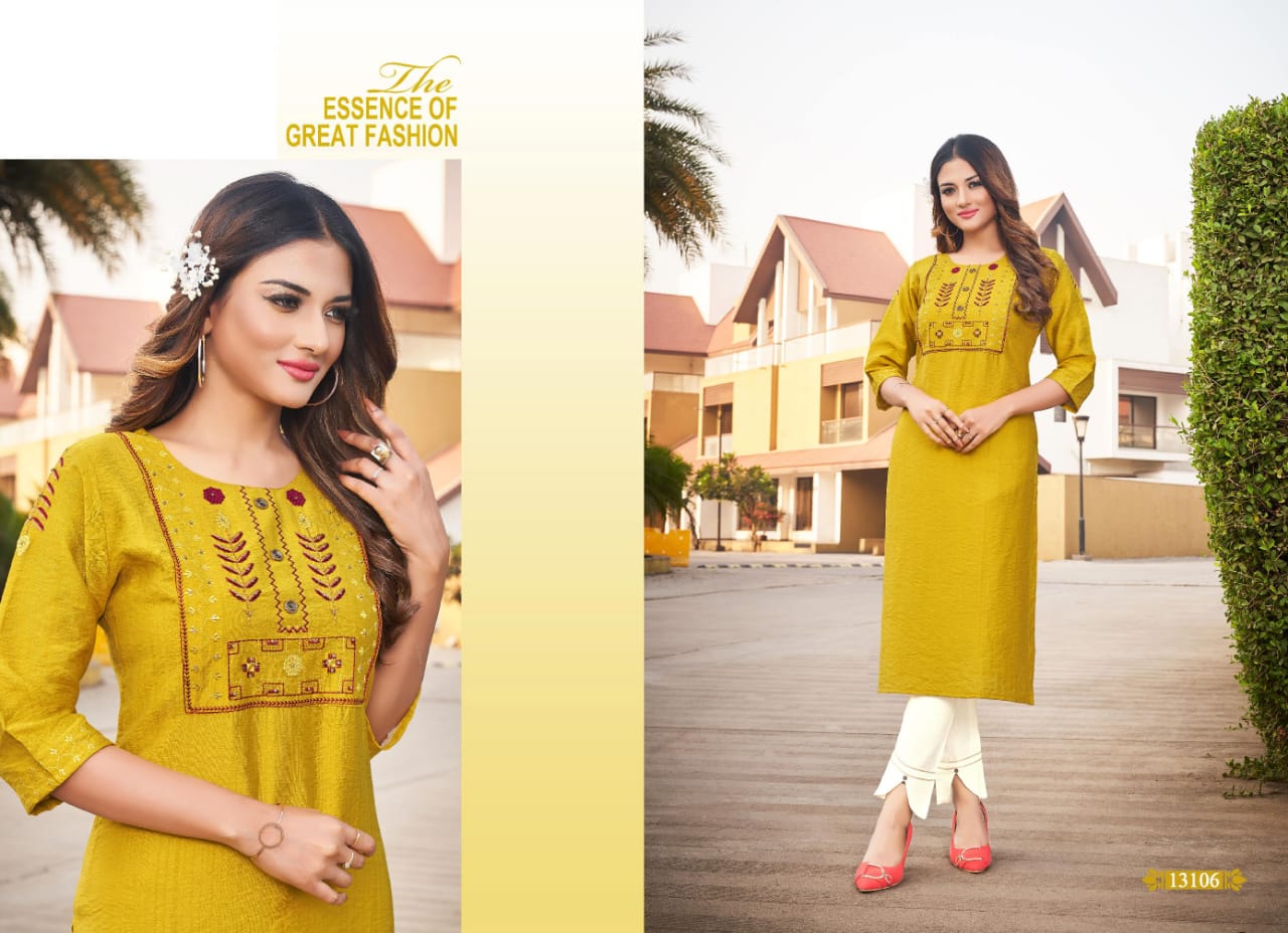 kalaroop by kajree score rayon attractive kurti catalog