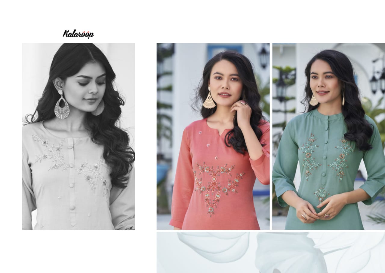 kalaroop by kajree vision 2 silk attractive look kurti catalog