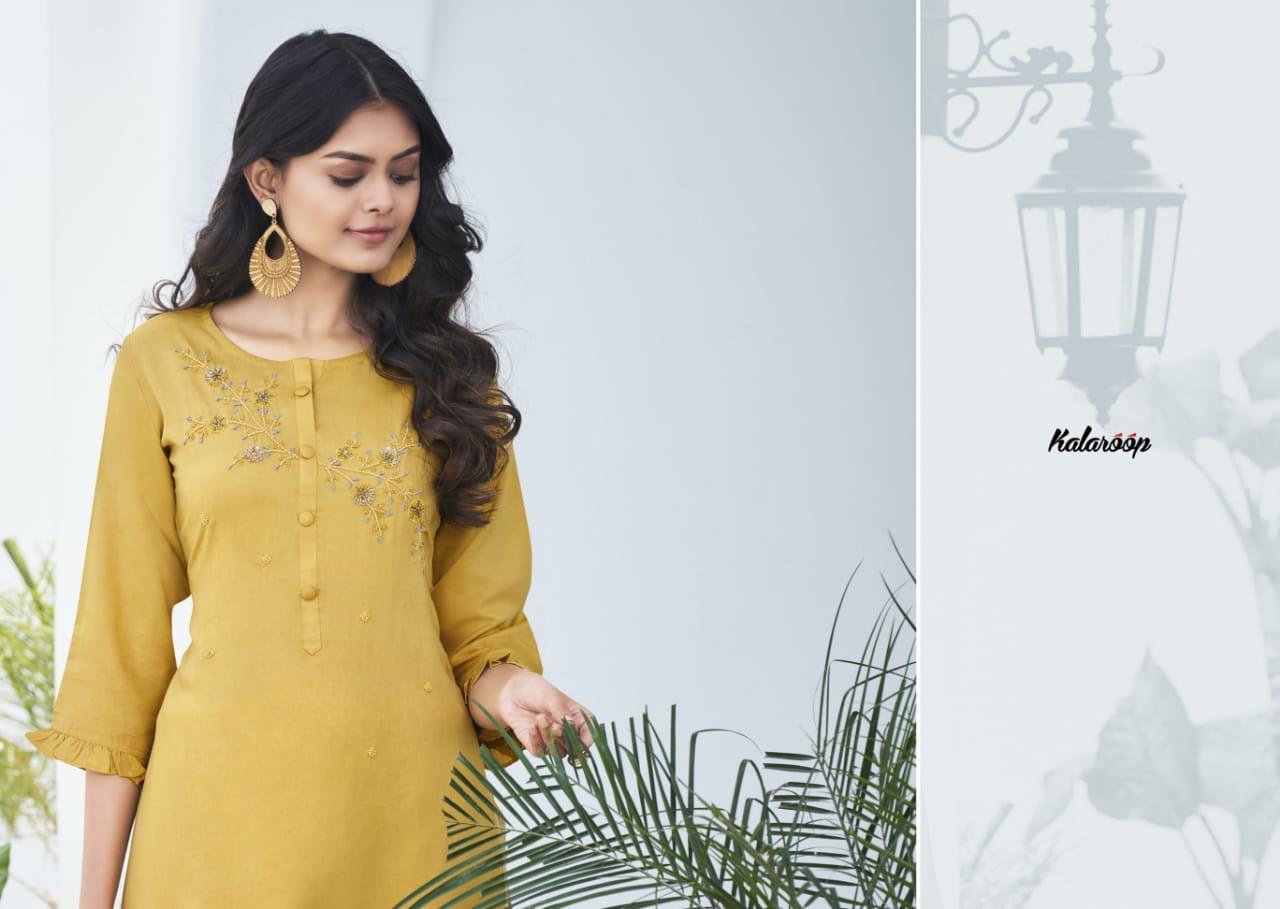 kalaroop by kajree vision 2 silk attractive look kurti catalog