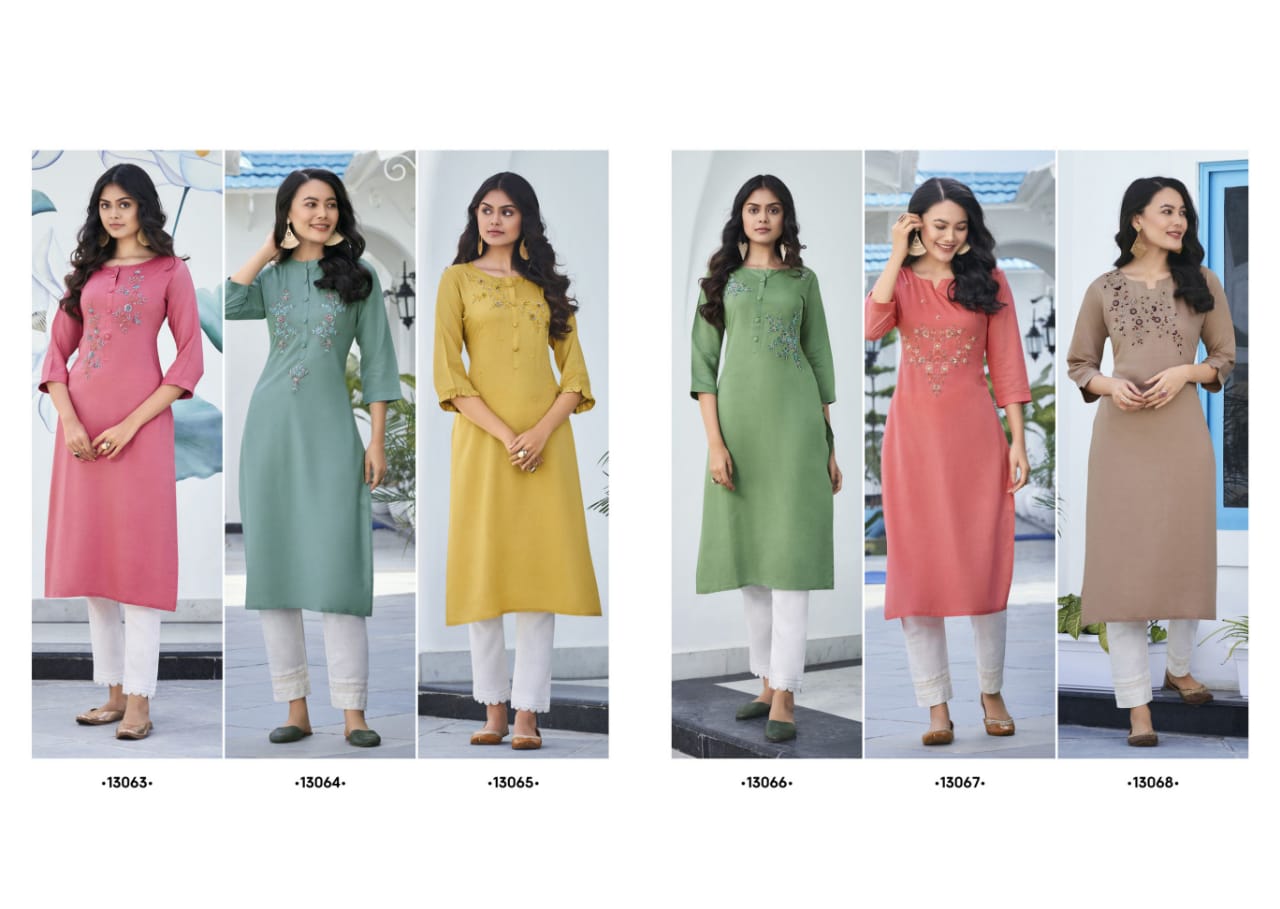 kalaroop by kajree vision 2 silk attractive look kurti catalog