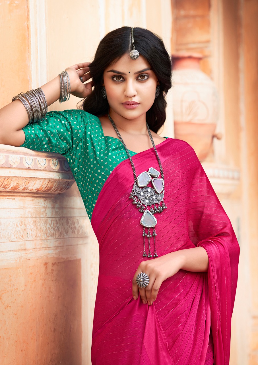 kashvi creation venika rainbow jari decent embroidary look saree catalog