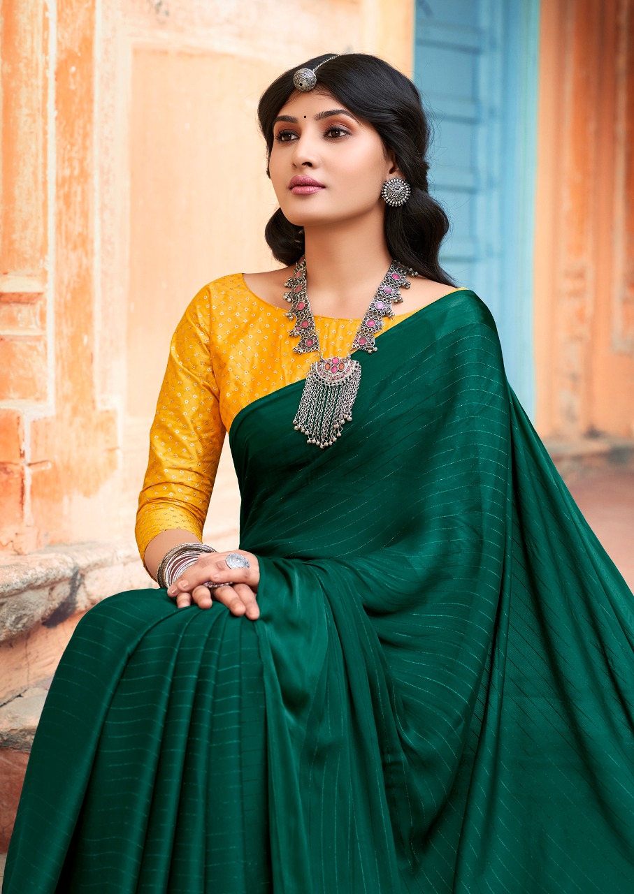 kashvi creation venika rainbow jari decent embroidary look saree catalog