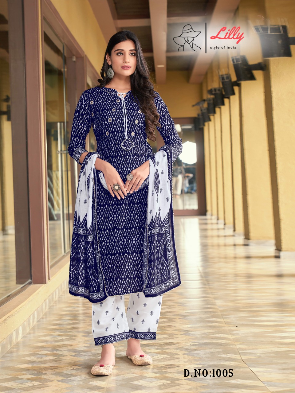 lily and lali tha Kashmir files linen cotton new and modern style top with bottom and dupatta catalog