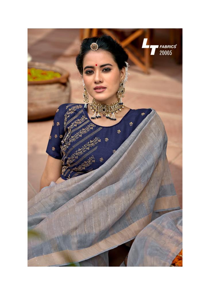 lt fashion shivangi linen astonishing saree catalog