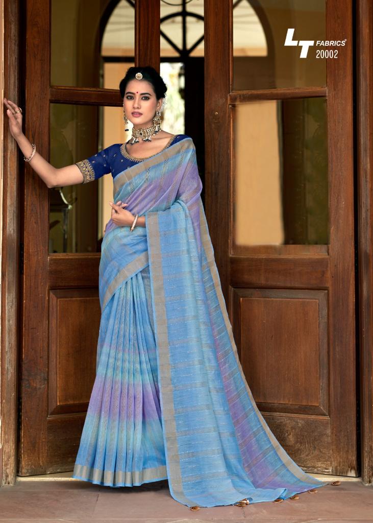 lt fashion shivangi linen astonishing saree catalog