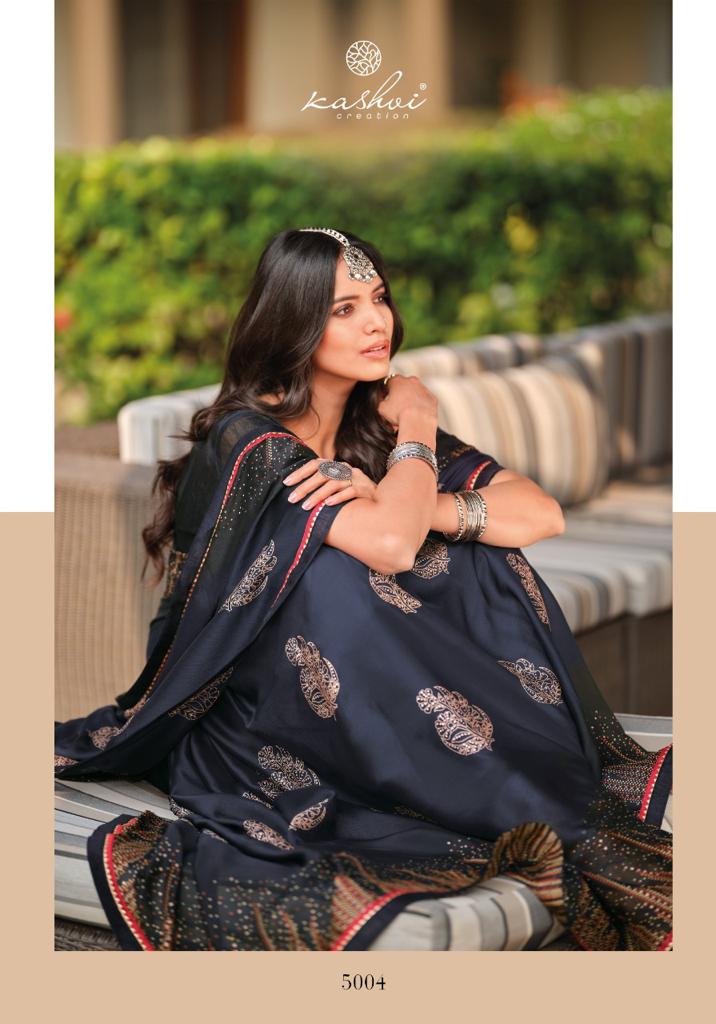 lt kashvi creation nikhar pp moss innovative print saree catalog