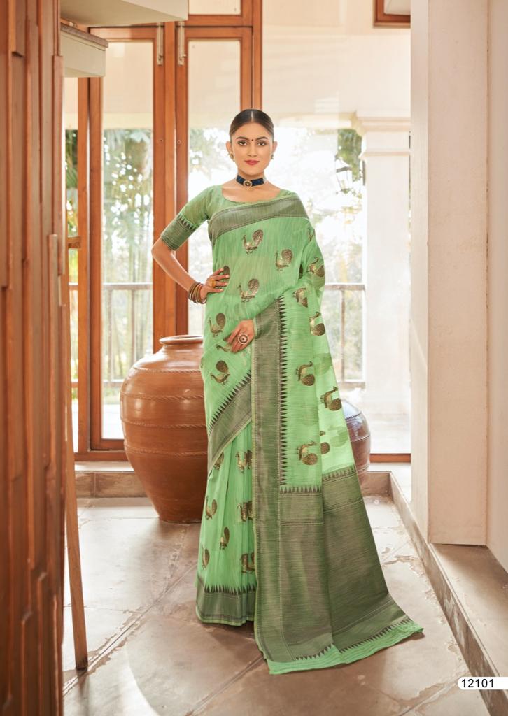 lt revanta creation chhaya 2 linen cotton regal look saree catalog