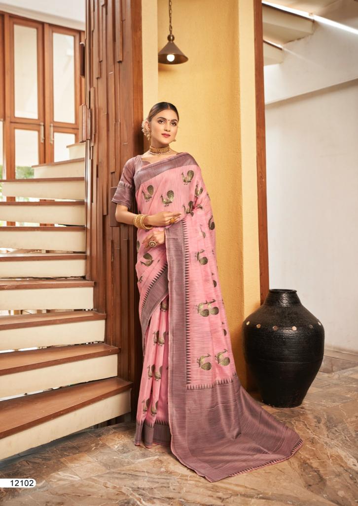 lt revanta creation chhaya 2 linen cotton regal look saree catalog