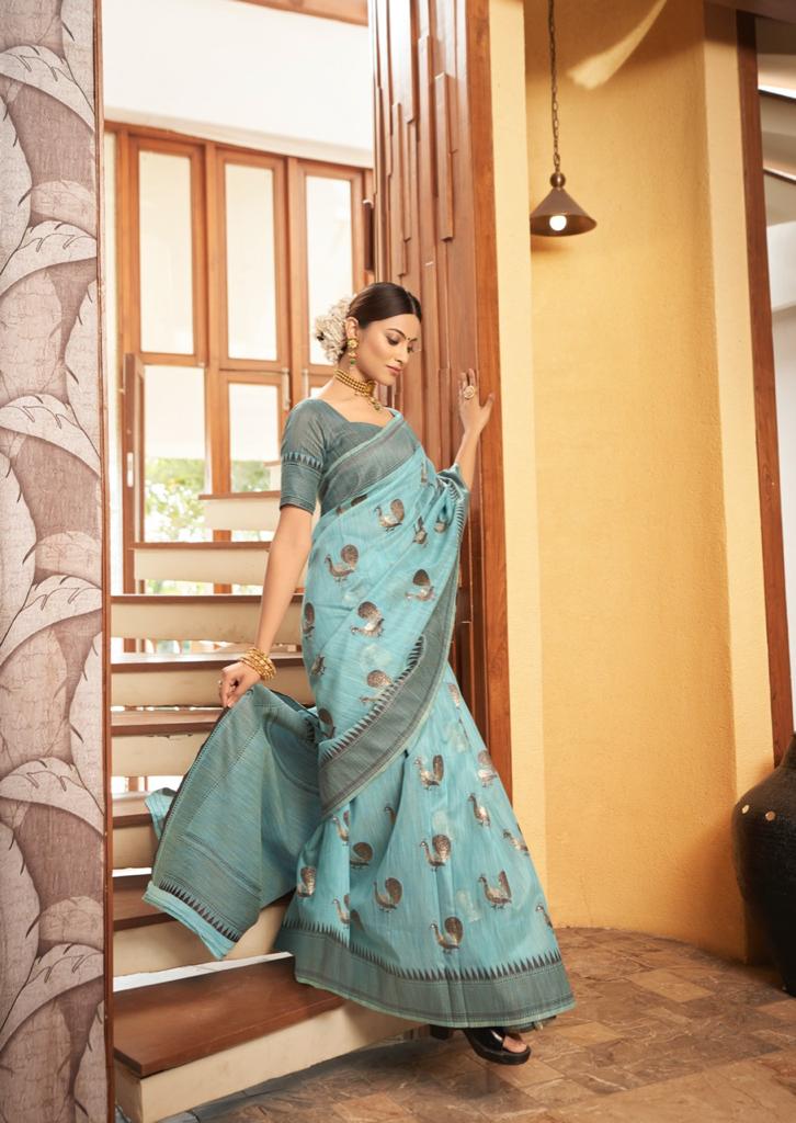 lt revanta creation chhaya 2 linen cotton regal look saree catalog