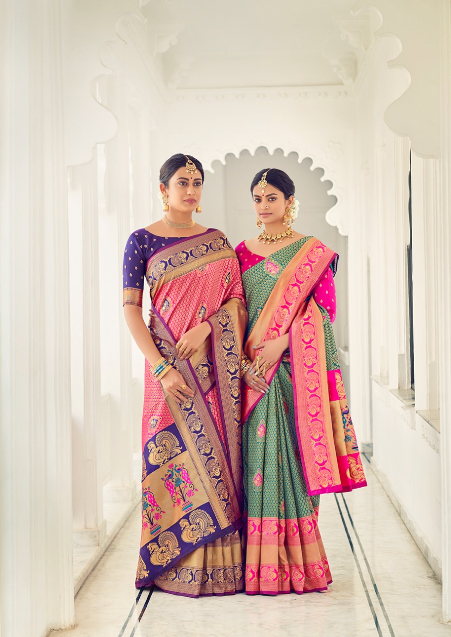 lt revanta creation laaj Kanjivaram Silk innovative look saree catalog