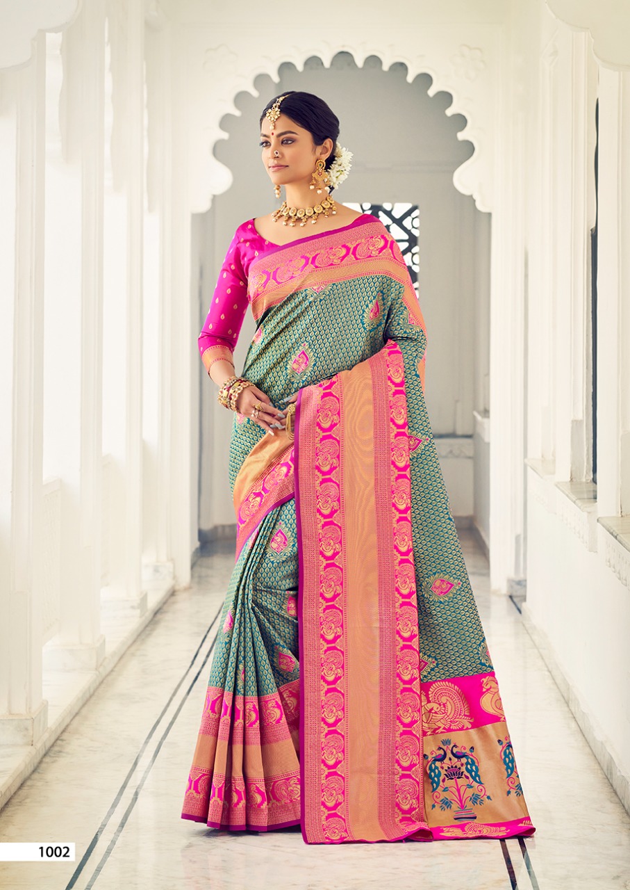 lt revanta creation laaj Kanjivaram Silk innovative look saree catalog