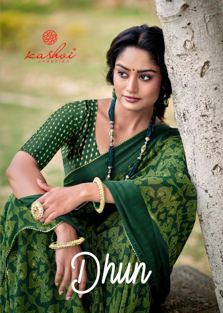 lt saree kashvi creation dhun viscose georgette graceful print saree catalog