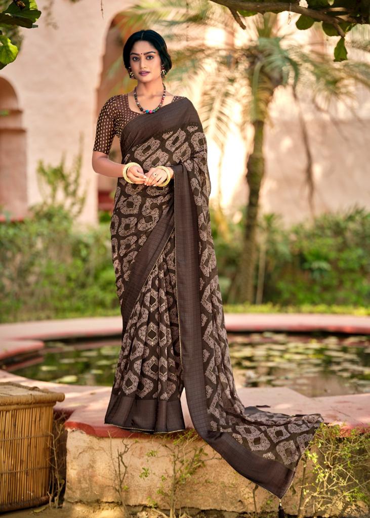 lt saree kashvi creation dhun viscose georgette graceful print saree catalog