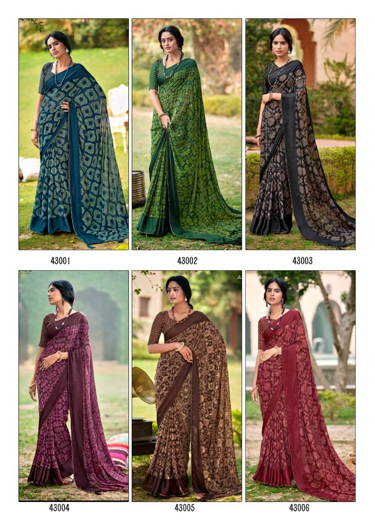 lt saree kashvi creation dhun viscose georgette graceful print saree catalog