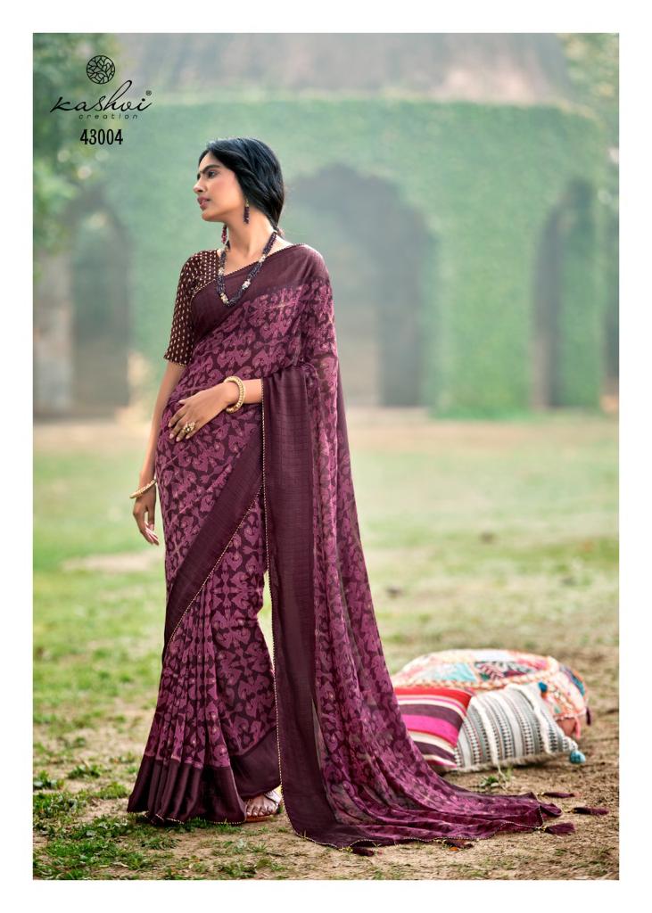 lt saree kashvi creation dhun viscose georgette graceful print saree catalog