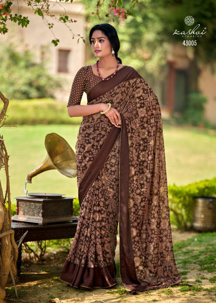 lt saree kashvi creation dhun viscose georgette graceful print saree catalog