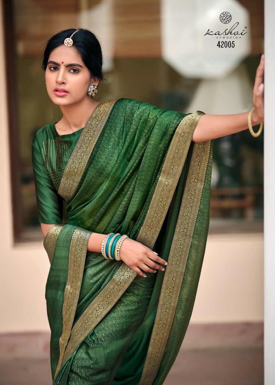 lt saree kashvi creation nandika Rubby silk graceful print saree catalog