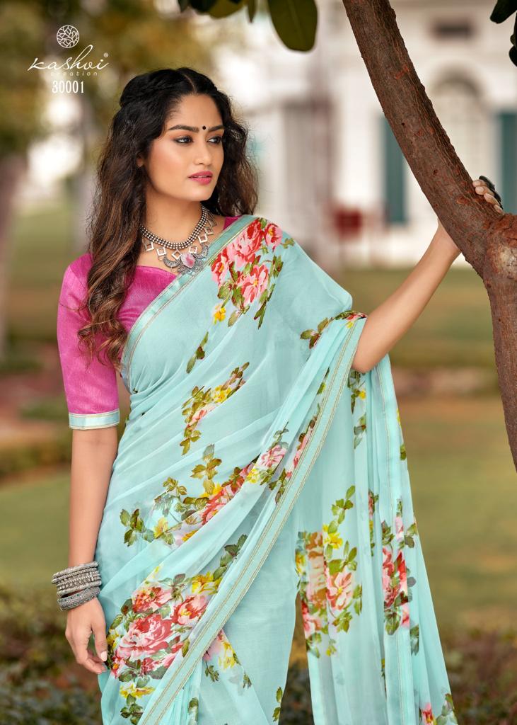 lt saree kashvi creation Radhika VOL 2 chiffon graceful print saree catalog