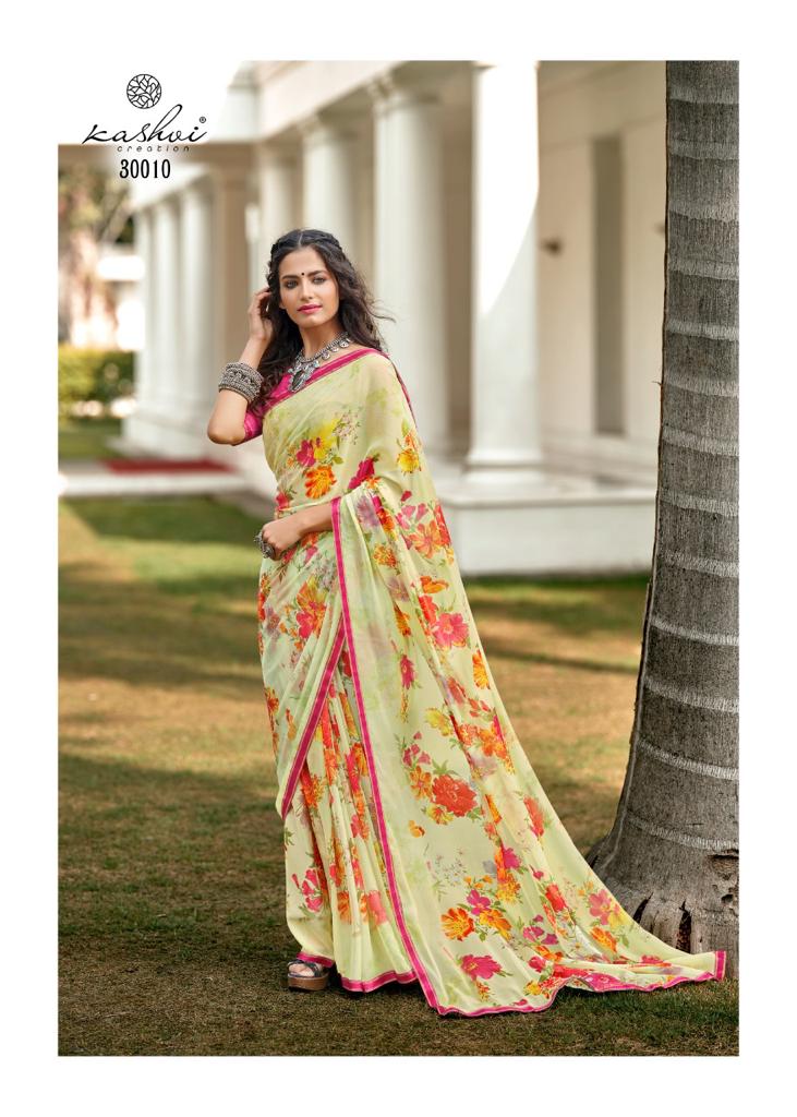 lt saree kashvi creation Radhika VOL 2 chiffon graceful print saree catalog