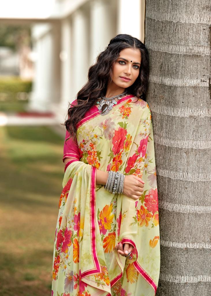 lt saree kashvi creation Radhika VOL 2 chiffon graceful print saree catalog