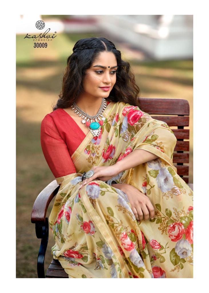 lt saree kashvi creation Radhika VOL 2 chiffon graceful print saree catalog