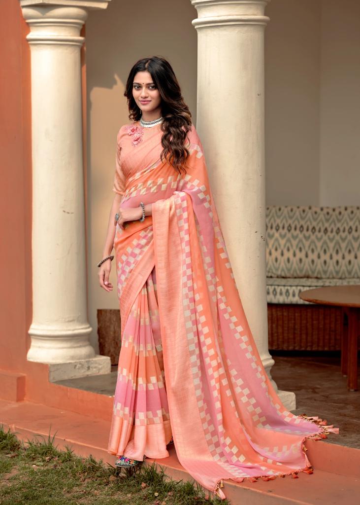 lt saree kashvi creation shlok georgette graceful print saree catalog