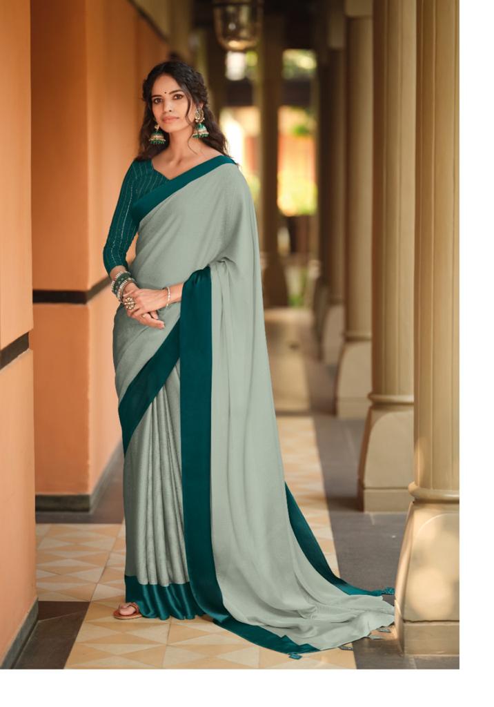 lt saree kashvi creation sparsh crystal moss graceful print saree catalog