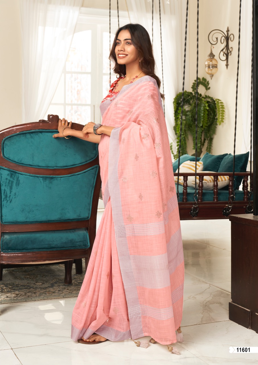 lt saree sensation Linen Silk elegant look saree catalog