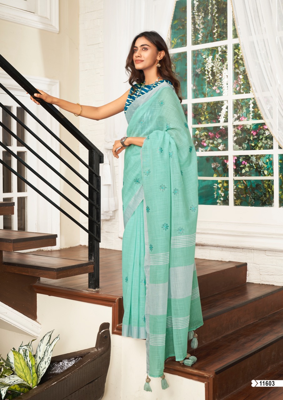 lt saree sensation Linen Silk elegant look saree catalog