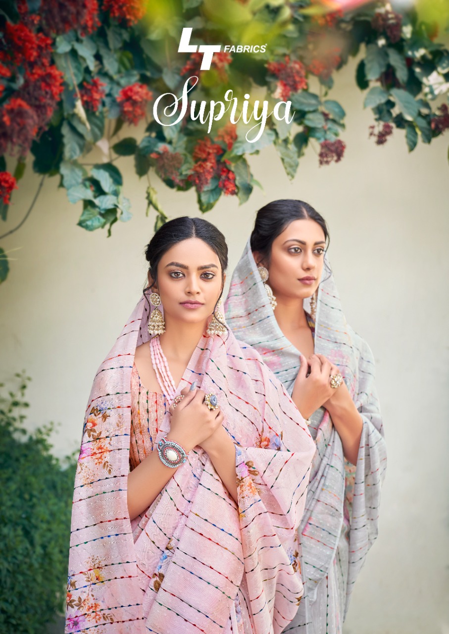 lt saree supriya cotton graceful print saree catalog