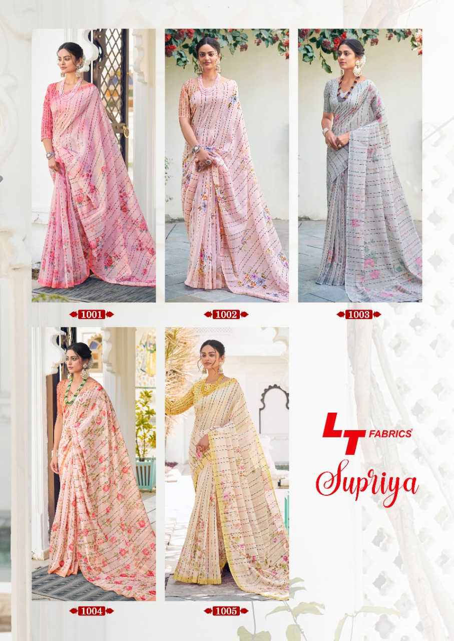 lt saree supriya cotton graceful print saree catalog