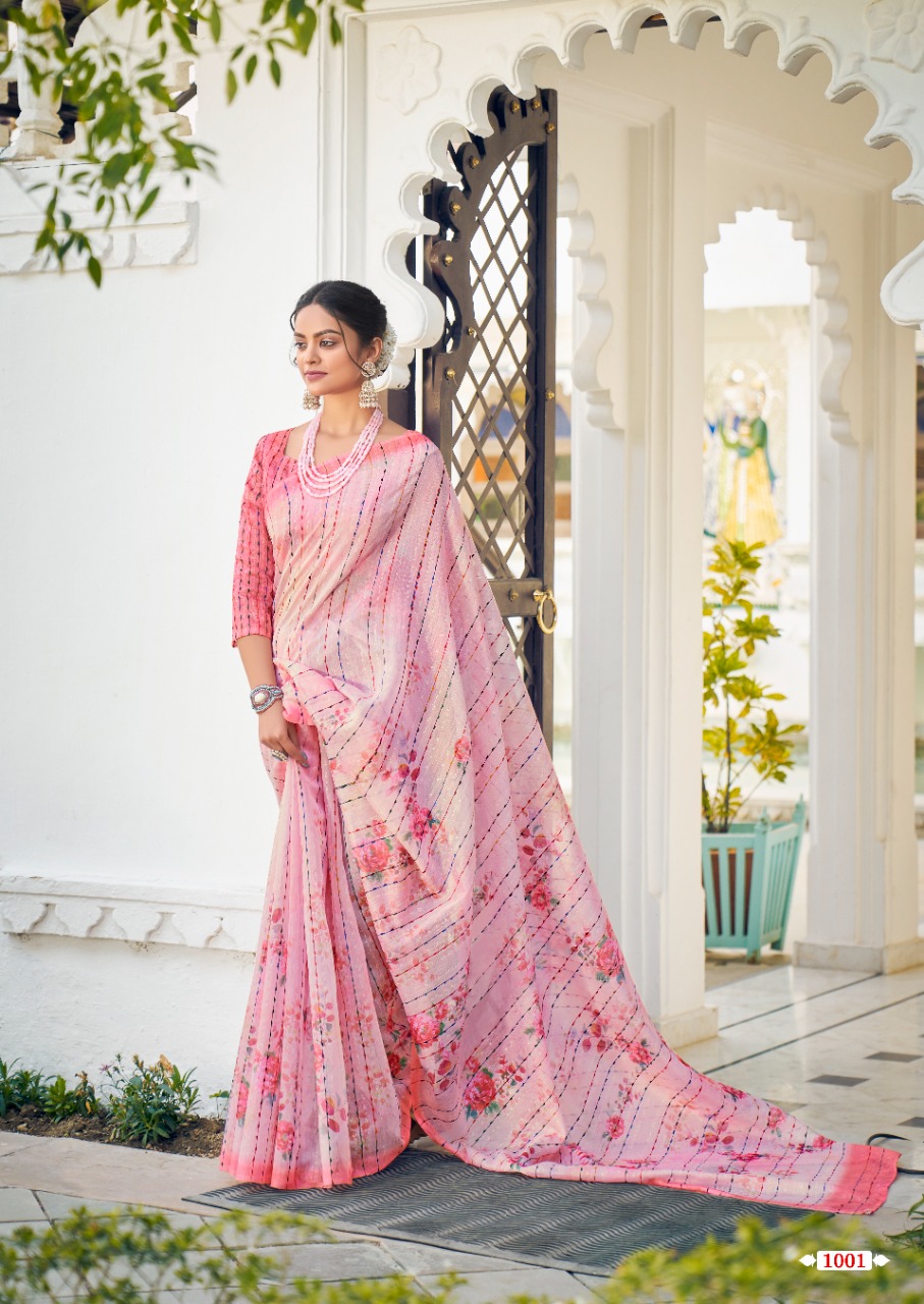 lt saree supriya cotton graceful print saree catalog