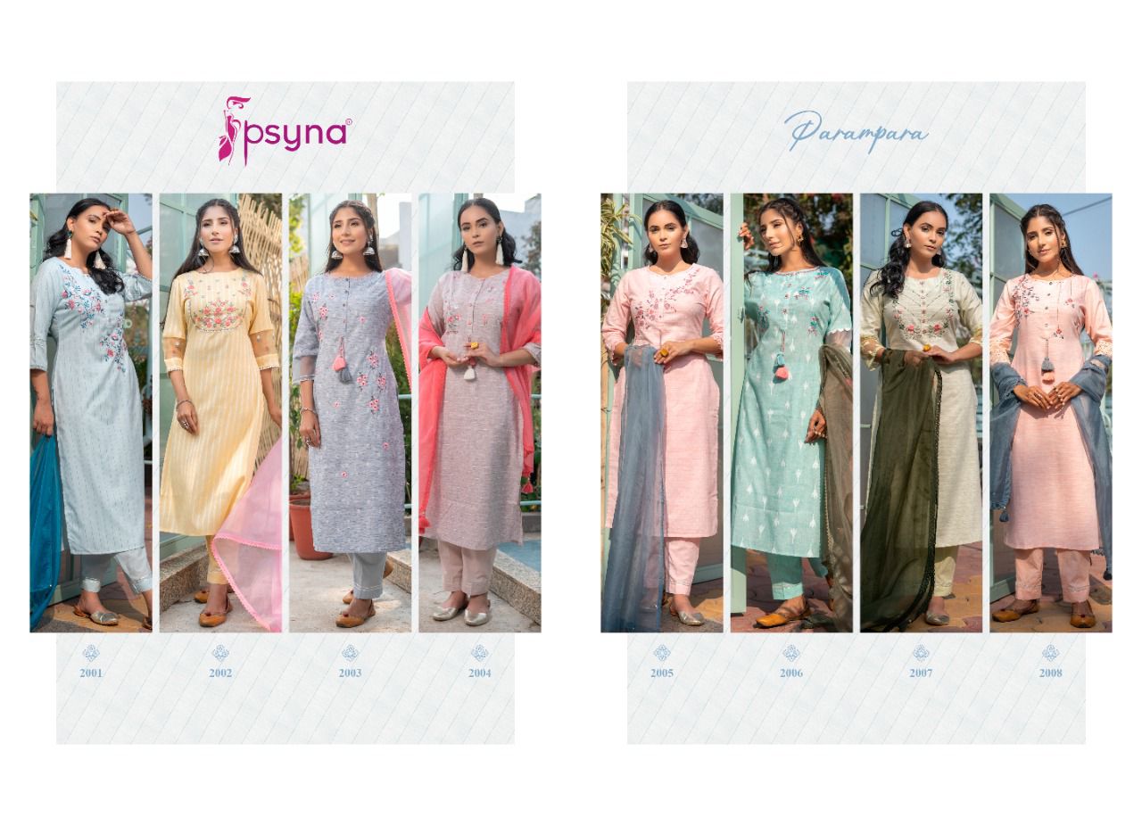 psyna parampara vol 3 fancy cotton new and modern style top bottom with dupatta catalog