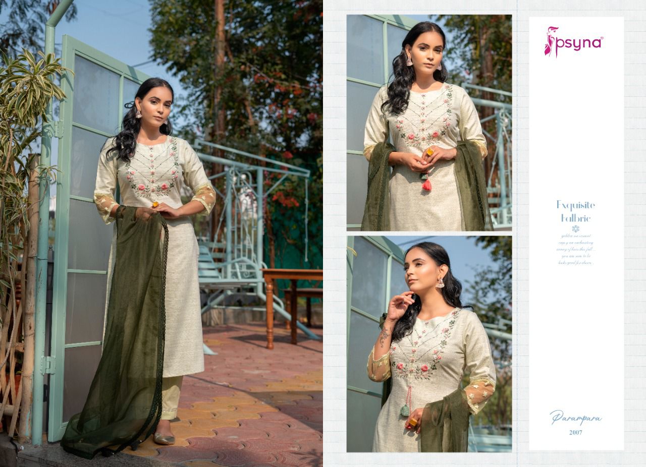 psyna parampara vol 3 fancy cotton new and modern style top bottom with dupatta catalog