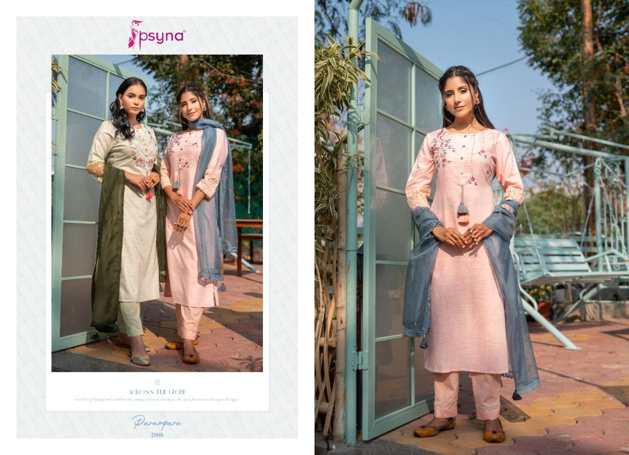 psyna parampara vol 3 fancy cotton new and modern style top bottom with dupatta catalog