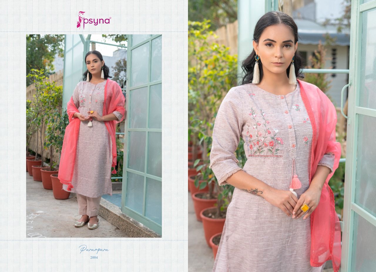 psyna parampara vol 3 fancy cotton new and modern style top bottom with dupatta catalog