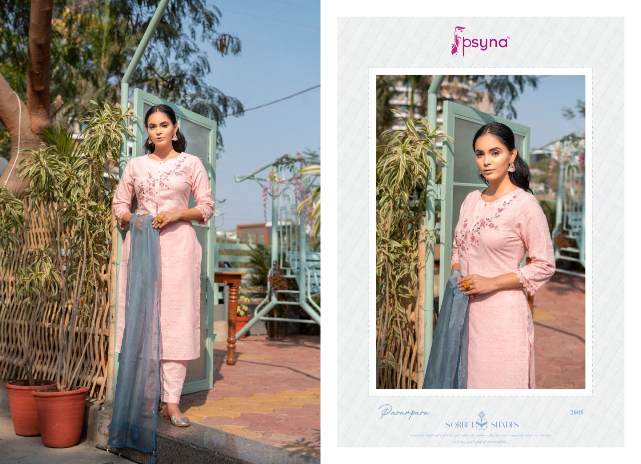 psyna parampara vol 3 fancy cotton new and modern style top bottom with dupatta catalog