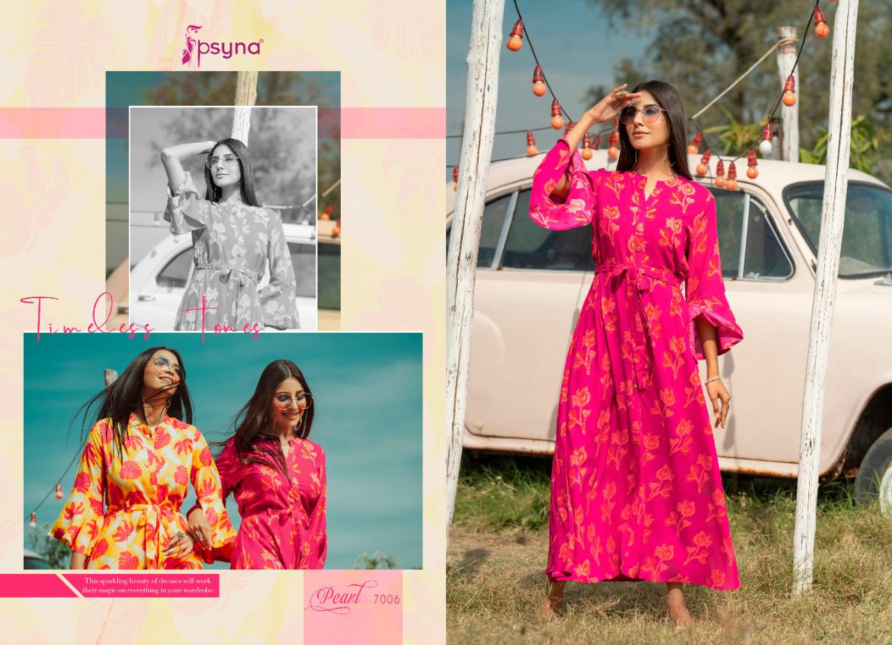 psyna pearl 7 rayon Beautiful look anarkali kurti catalog