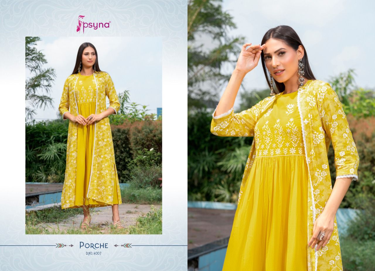 psyna porche 4 rayon gorgeous look kurti catalog