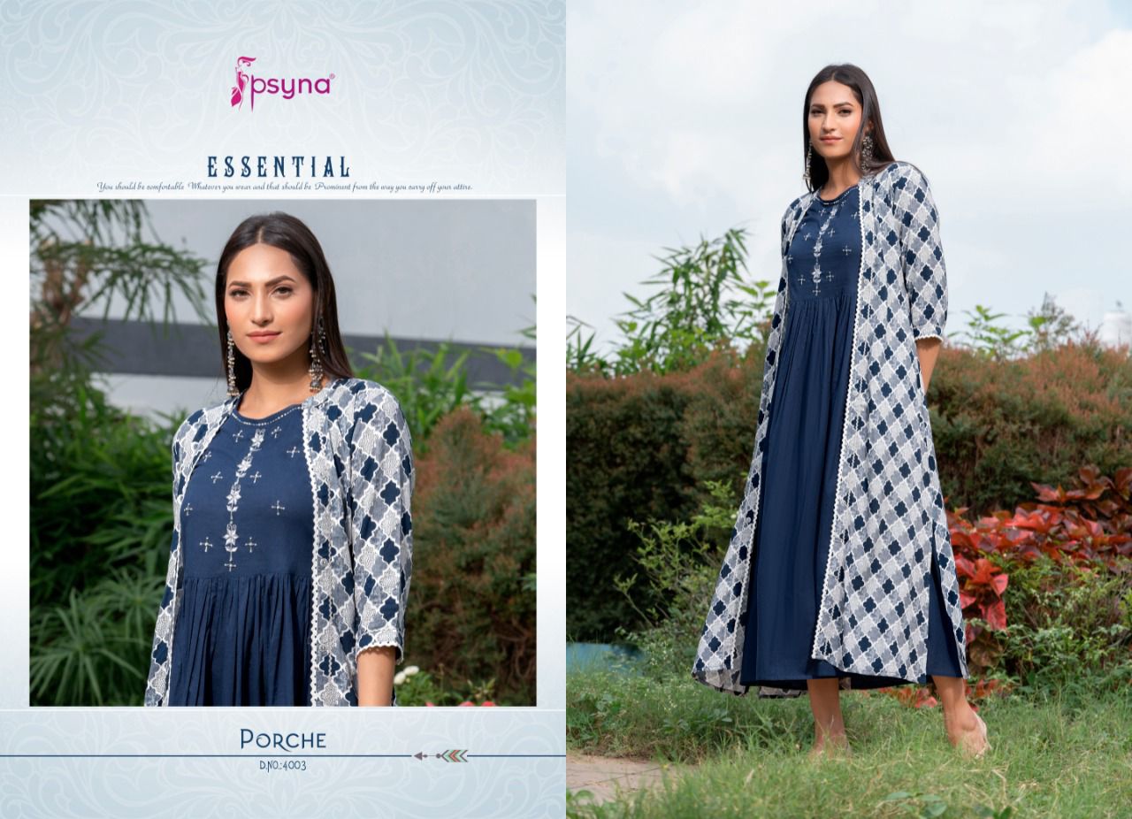 psyna porche 4 rayon gorgeous look kurti catalog