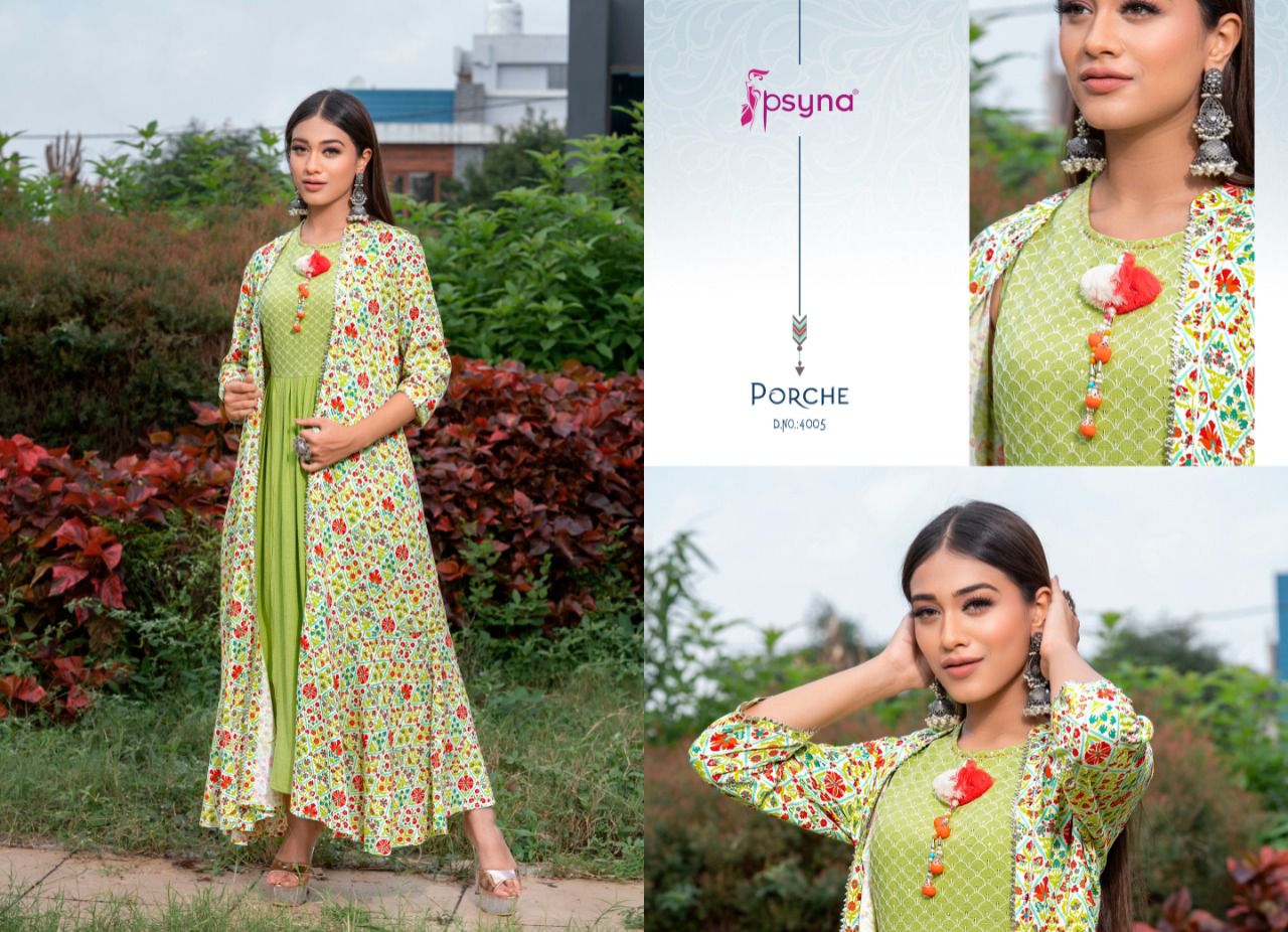 psyna porche 4 rayon gorgeous look kurti catalog